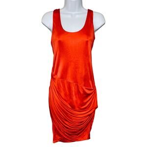 NWT Black Halo Belinda Ruched Draped Jersey Mini Dress Scoop Neck Size M